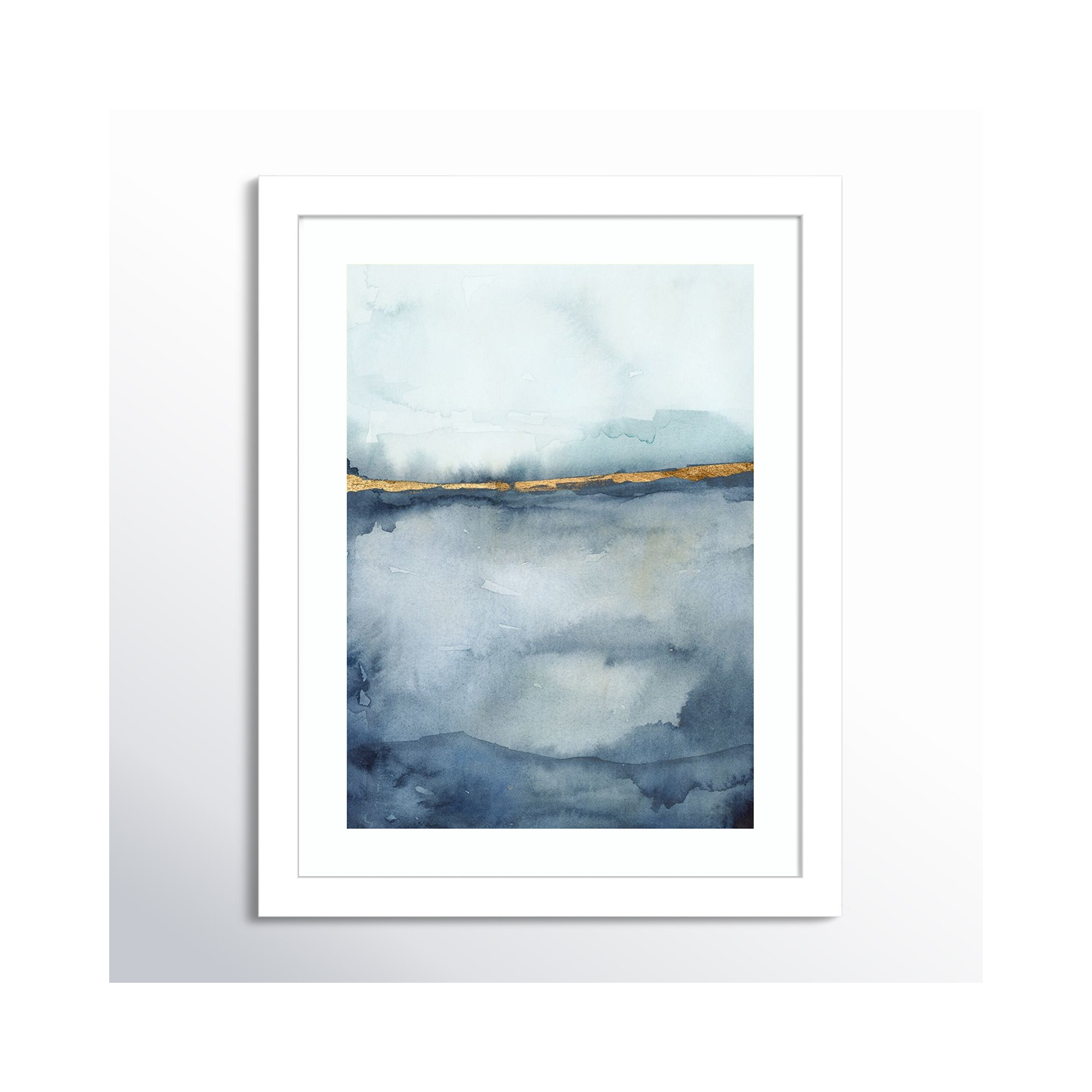Coastal Horizon II by Victoria Borges, 21.12" H x 17.12" W x 0.88" D, Black, White Framed Paper