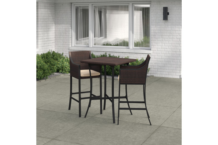 Alexa 3 Piece Bar Height Dining Set with Cushions