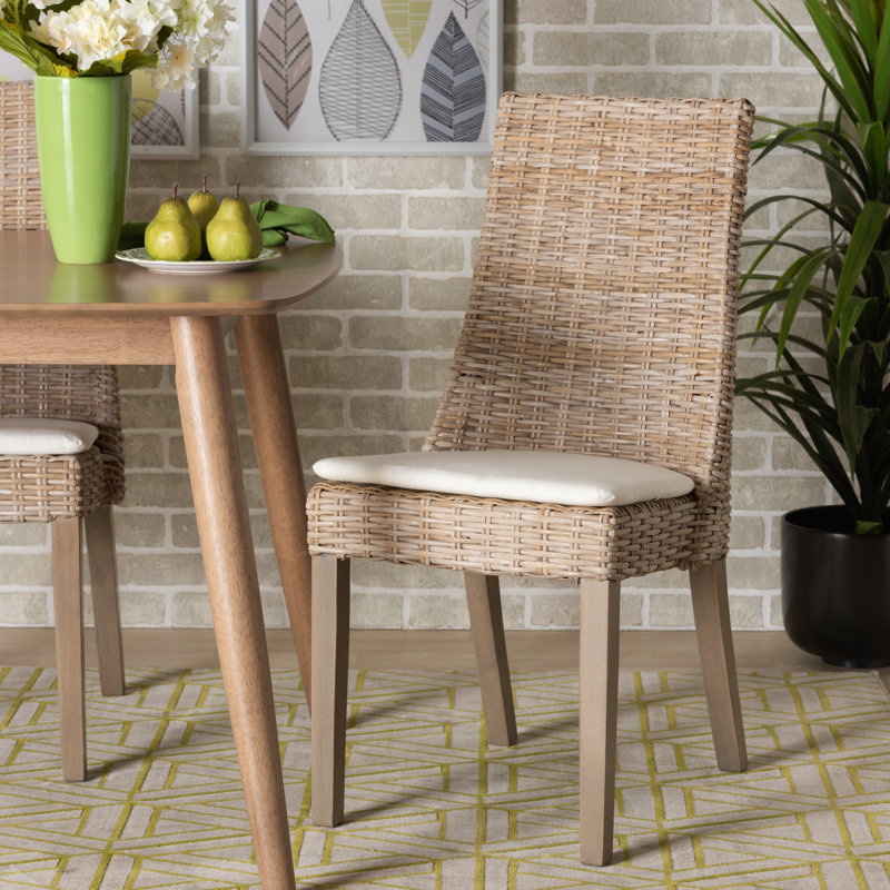 Chaise d'appoint en tissu Chasadee en blanc / gris délavé / brun