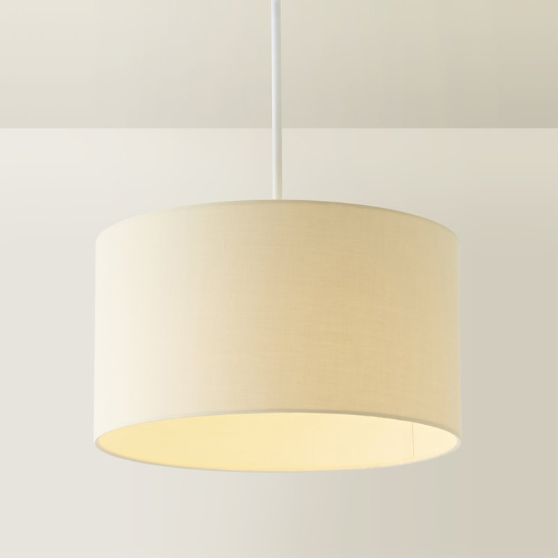 Drum Cotton Pendant Shade ( Screw On ), 20cm H x 35cm W x 35cm D, Tan