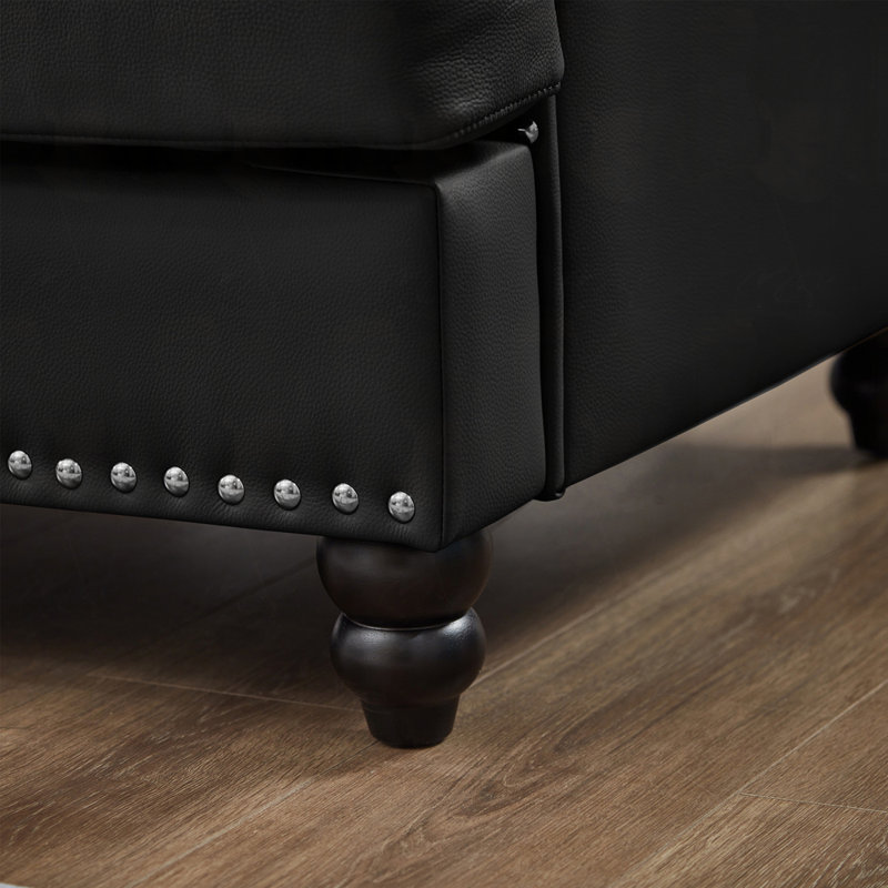 Causeuse de salon en cuir, Black