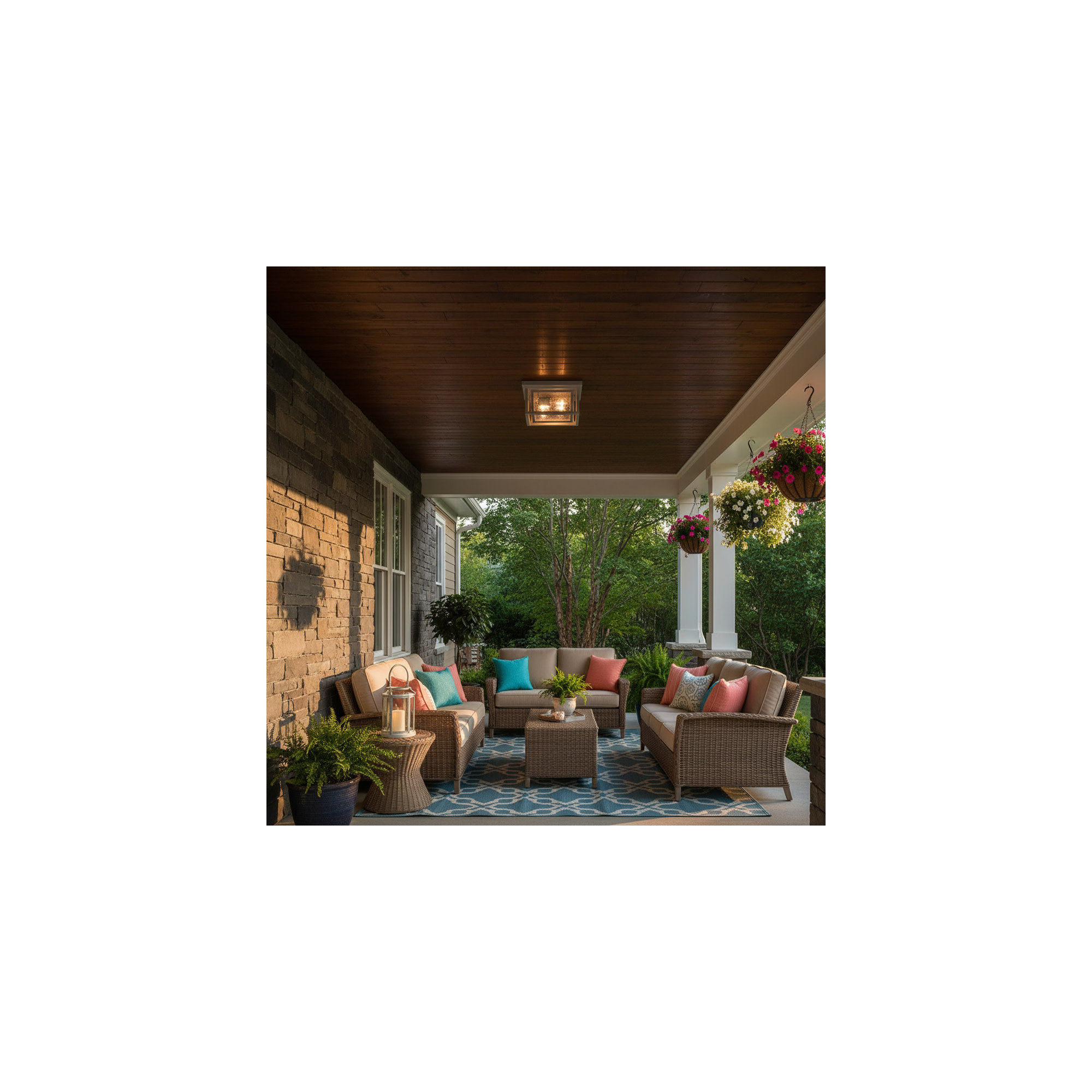 Kirton Square Outdoor Flush Mount, Gray