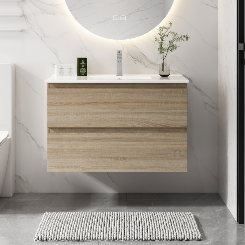Meuble-lavabo mural flottant moderne 36 po (armoire seulement)