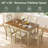 Deral 6 - Person Farmhouse Rectangular Solid Wood Dining Set, Brown/White-1439732395-1431796532