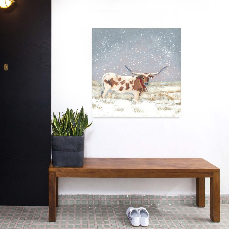 Paysage de vache abstrait Longhorn, H 32 po x l 32 po