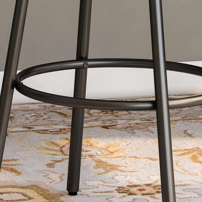 Noelia Swivel Counter Stool with Metal Frame, Dark Brown