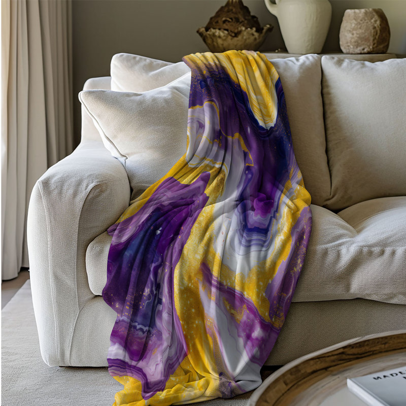 Jeté Améthyste Sunburst Agate - 1 pièce Sherpa B Premium, L 60 po x L 80 po