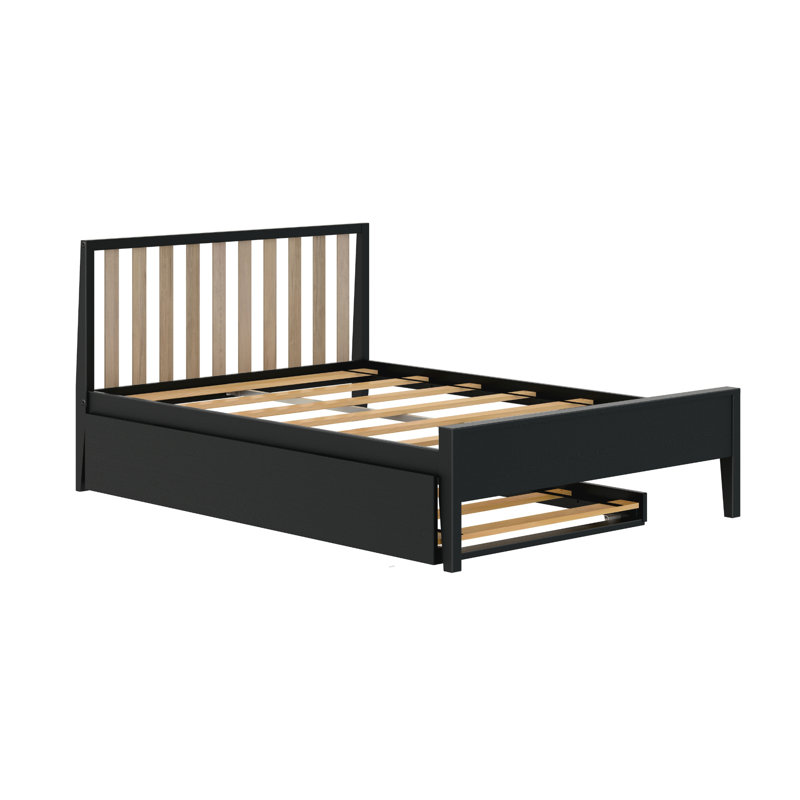 Brubaker Kids Platform with Trundle, Full, Black/Blonde