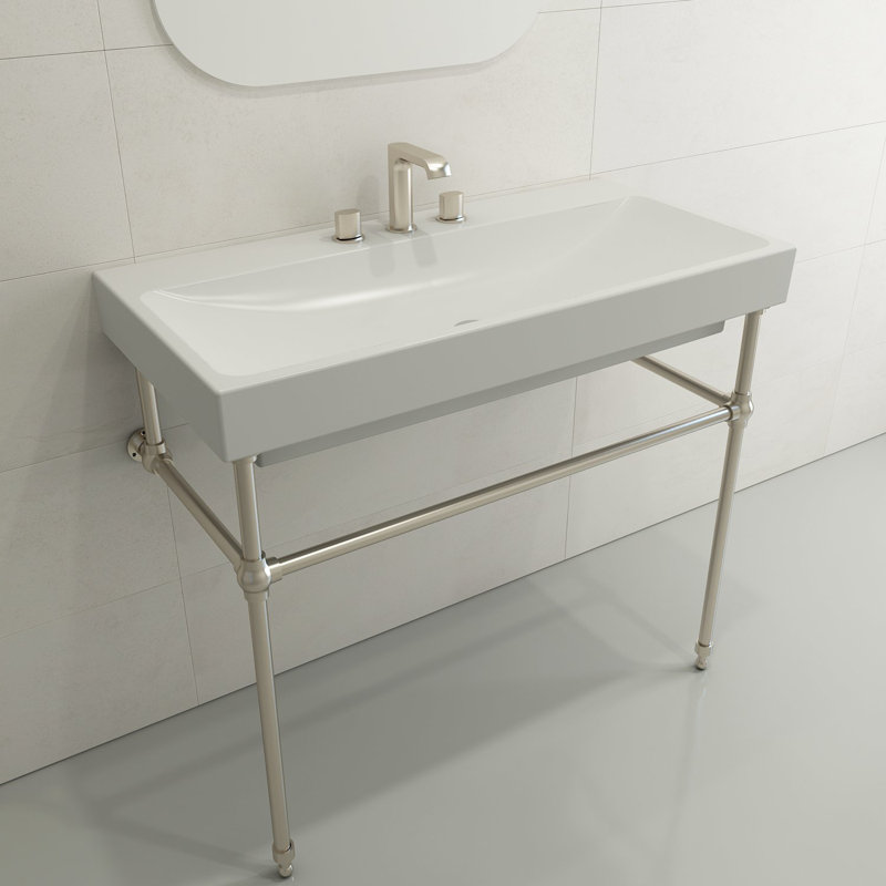Scala Arch 39.76'' L Bathroom Sink, Matte White, Single-Hole