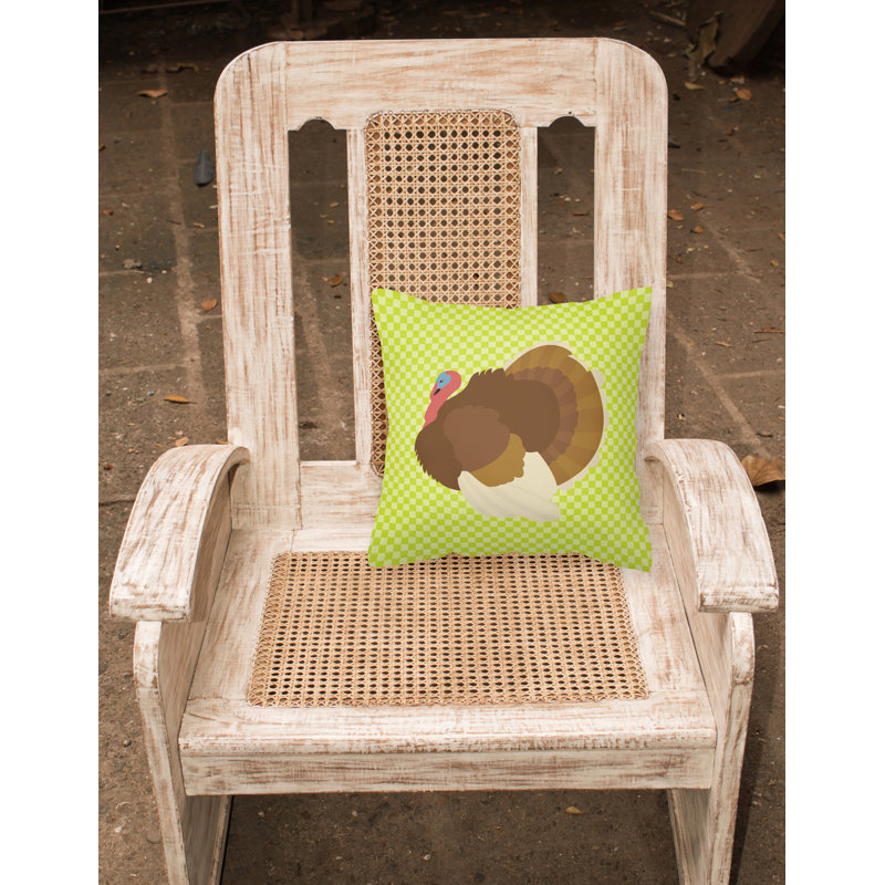 Coussin décoratif extérieur turquie dindon, 18 po x 18 po, Vert
