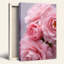 Art mural sur toile rose avec fleurs de camélia et gouttelettes d'eau sur pétales-132733460
