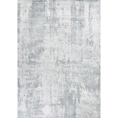 Gray Abstract Hand Loomed Area Rug