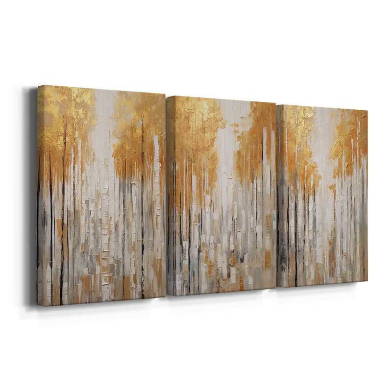 ABSTRACT Series CMXLII - Toile tendue sur mesure - 3 pièces, H 27 po x l 54 po