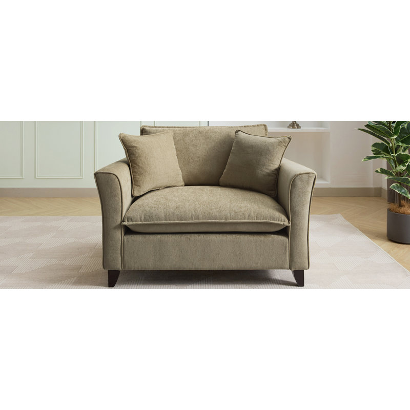 Fauteuil surdimensionné de 46,3 po, tissu chenille, fauteuil confortable et demi-canapé simple avec coussin pour le salon, bureau, vert
