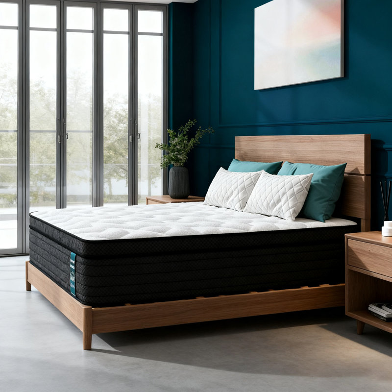 12" Medium Firm 7-Layer Hybrid Mattress with Pocketed Coils & Dual-Zone Support - Cooling Gel Memory Foam, Fiberglass-Free - CertiPUR-US/OEKO-TEX Certified
