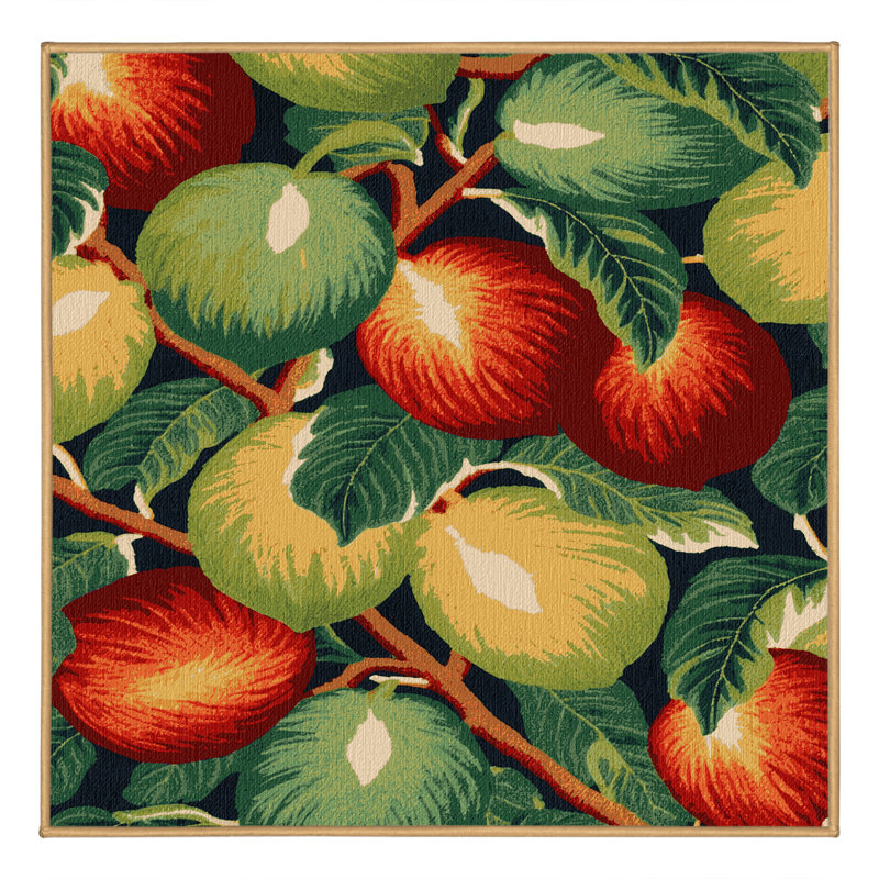 Washable Guava Hawaiian Area Rug, Square 6'