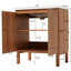 Meuble-lavabo 30 po avec lavabo en céramique, 45 degrés, esthétique minimaliste rétro, rangement naturel