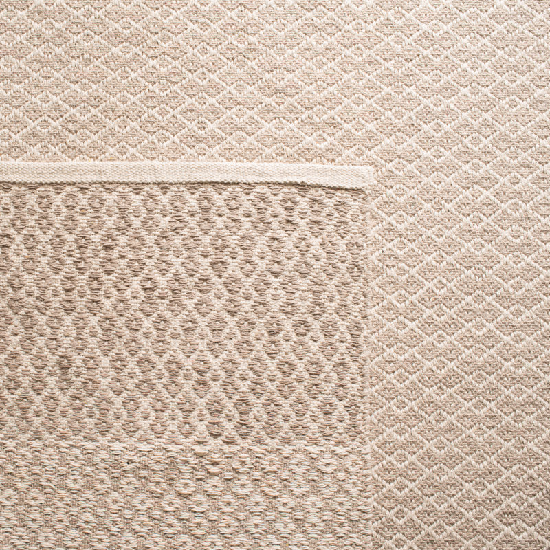 Bester Hand Woven Cotton Geometric Rug, Rectangle 5' x 8'