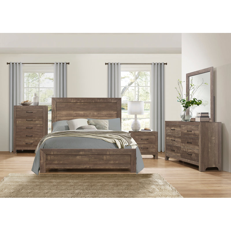 Claudette Low Profile Standard Full Bed, Full, Brown