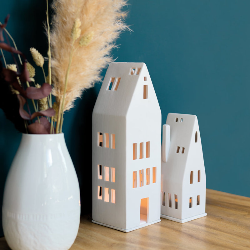 Ensemble de 2 maisons de village en porcelaine