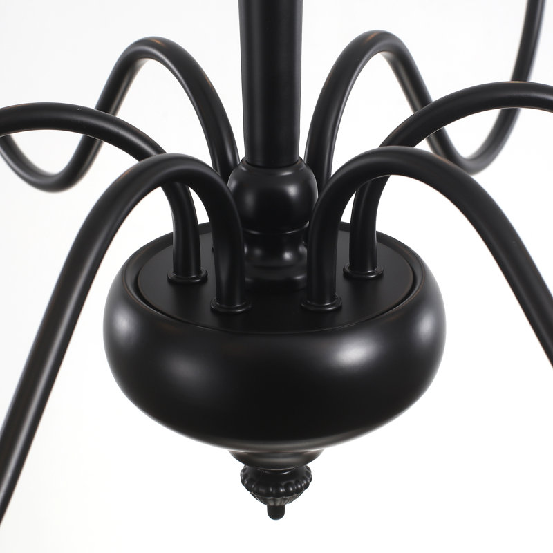 Tinoco 6 - Light Dimmable Classic / Traditional Chandelier, Matte Black