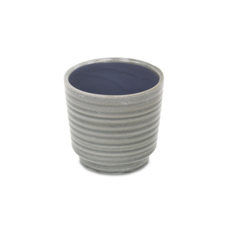 Pot de fleurs en céramique Mosley, Gris, H 4,25 po x l 4,5 po x P 4,5 po