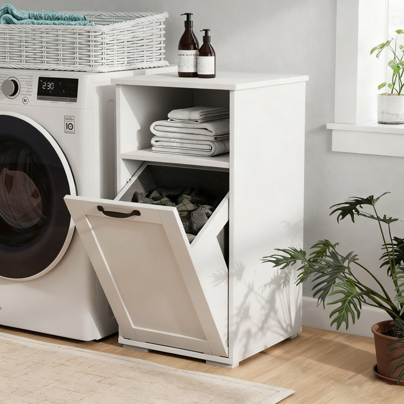 Armoire à linge avec sacs à doublure amovibles, rangement compact et compact pour une gestion efficace du linge