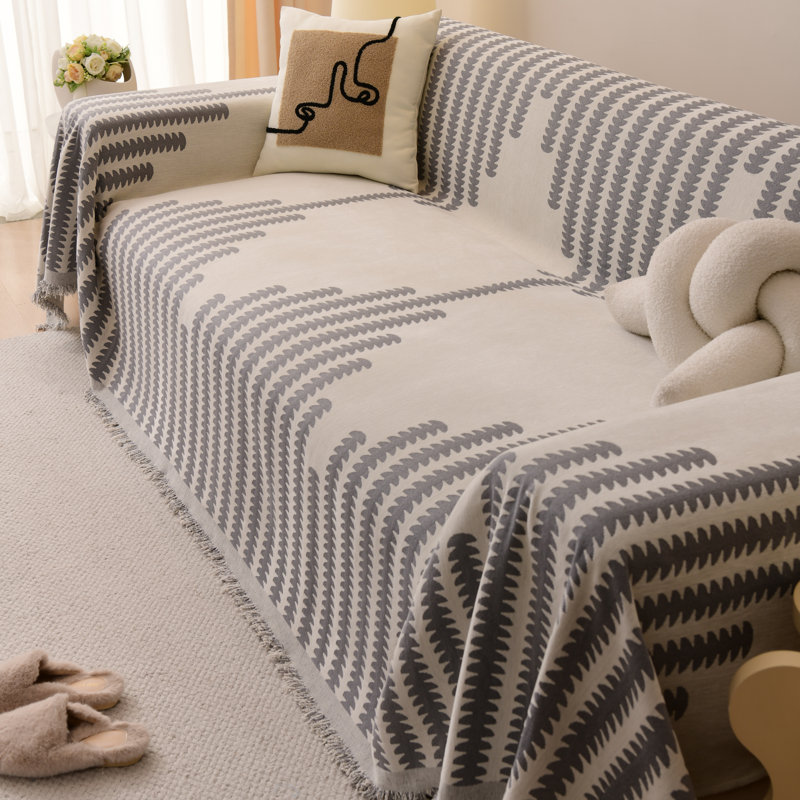 Housse pour canapé en chenille, L 102 po x P 71 po, Gris chenille