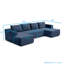 Canapé surdimensionné de 132 po sans dossier avec méridienne, canapé modulaire en forme de U en velours côtelé profond avec siège profond, canapé confortable avec porte-gobelets et poche latérale, aucun assemblage requis-130189223