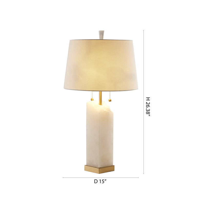 Transitional 2 Light Alabaster Stone Table Lamp