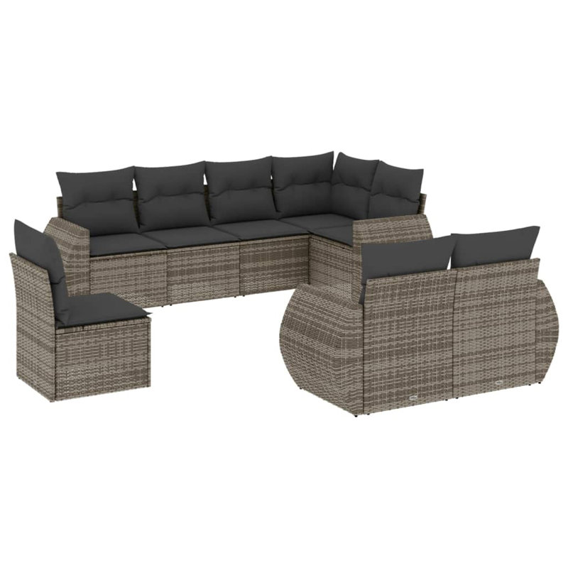 Vidaxl Garden Sofa Set Grey, Dark Grey