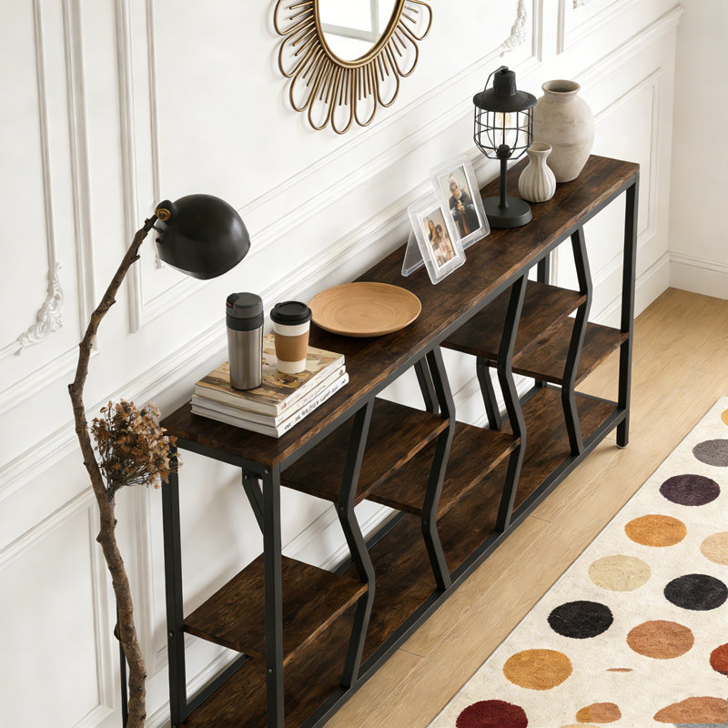Console industrielle avec tablettes et rangement