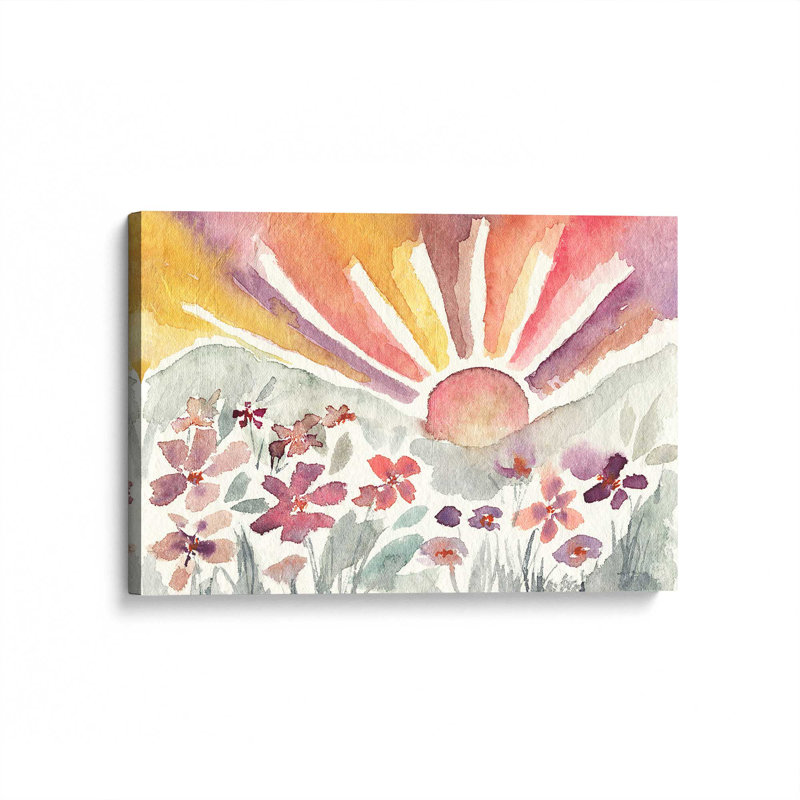 Sunrise Meadow Bloom, H 12 po x l 18 po, Toile tendue, Ne s’applique pas