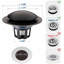 Bouchon de lavabo escamotable noir mat en laiton avec récupérateur de cheveux, remplacement universel pour ouvertures de vidange de 1 1/8", 1 1/4" et 1 1/2".