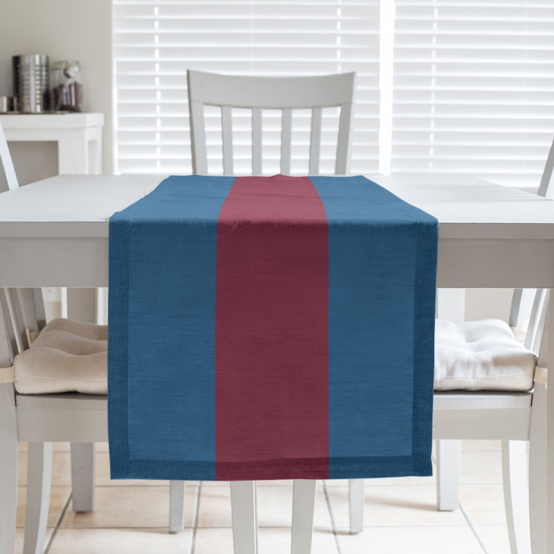 Boston Table Runner, 72" x 16", Cotton Blend, Colorado,Blue/Burgundy/Blue