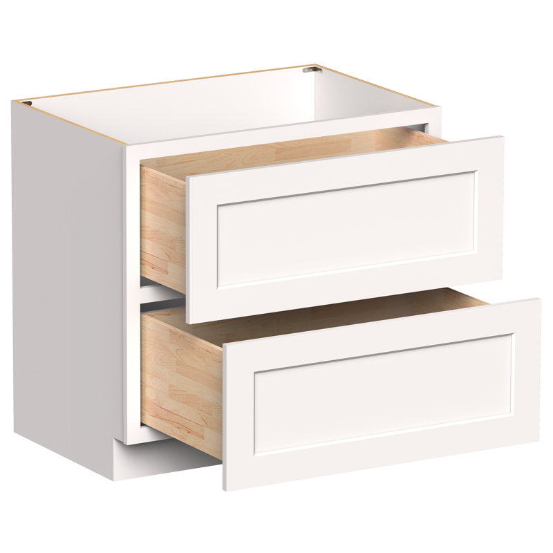 CASAINC Kitchen Cabinet Floor Base Cabinet With 2 Drawers, Gray, 36"