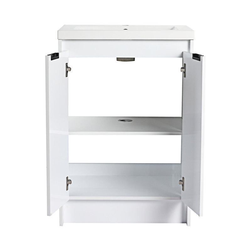 Meuble-lavabo autoportant avec lavabo en résine