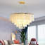 Lustre ajustable à hauteur de coquillage en or 23,6 pouces