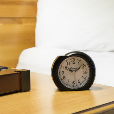 Modern & Contemporary Quartz movement / Crystal Tabletop Clock in Black with Alarm