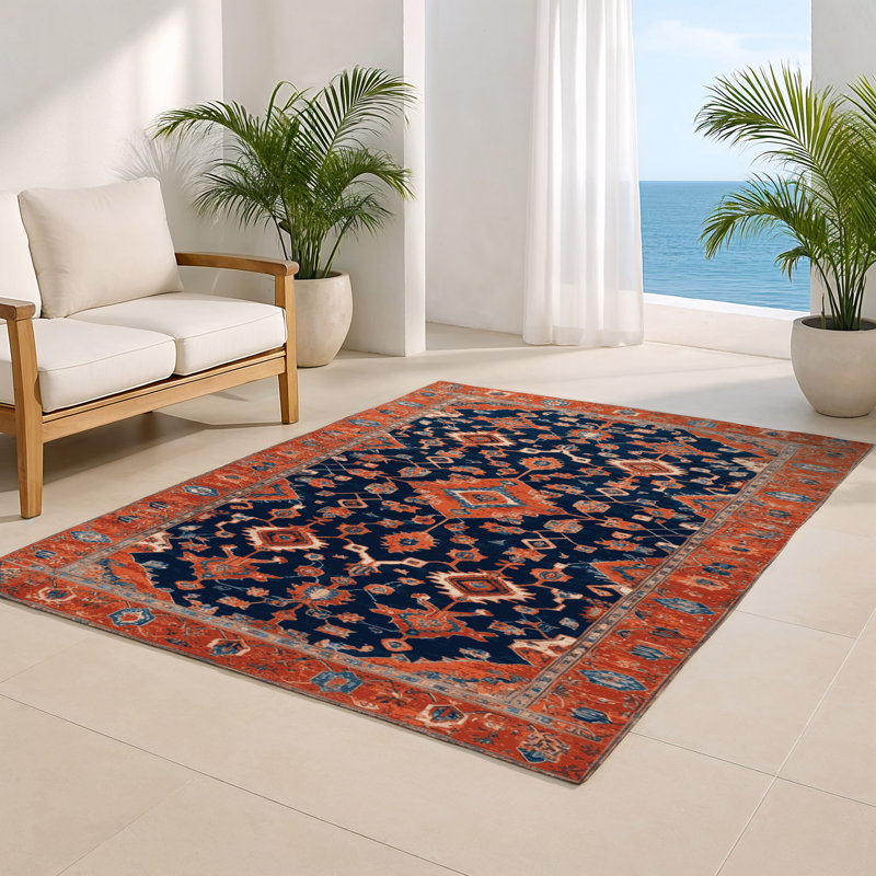 Tabriz Brown Indoor and Outdoor Area Rug, Rectangle 2' x 3'