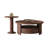 Modern Farmhouse Round Coffee Table Set of 2 - Solid Wood Nesting Tables with Hidden Storage, Expandable Rustic Chic Living Room Décor