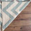 Tapis bleu en laine, viscose et coton à tissage plat Naomi-16769868