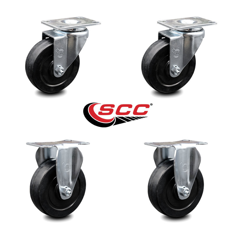 4 Piece Soft Rubber Caster Set