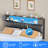 Storage Upholstered PU Headboard With LED Lights & Charging Station-1609409995-1609409999