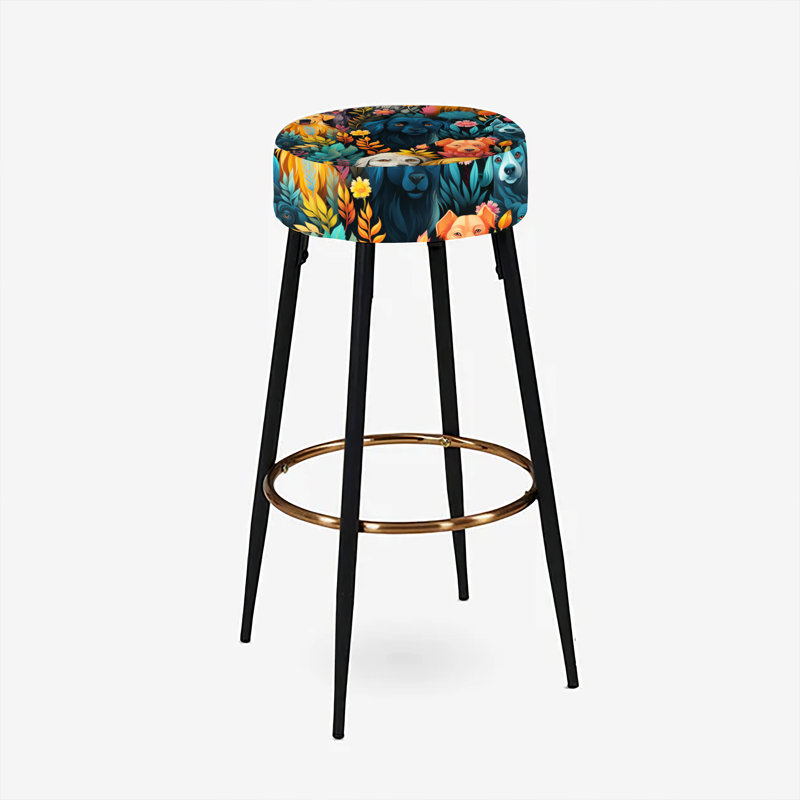 Beley - Animal Print Bar Stools Set Of 2