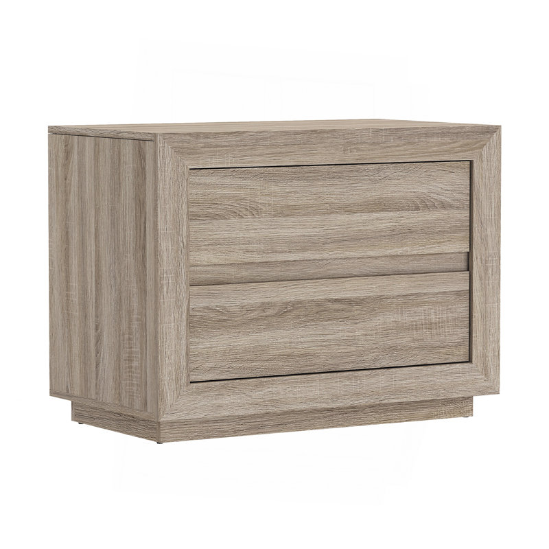 Table de chevet en chêne naturel, H 24 po x l 32 po x P 18,3 po, Chêne