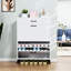 Armoire à chaussures autoportante - 2 tiroirs rabattables, blancs, peu encombrants-988721263