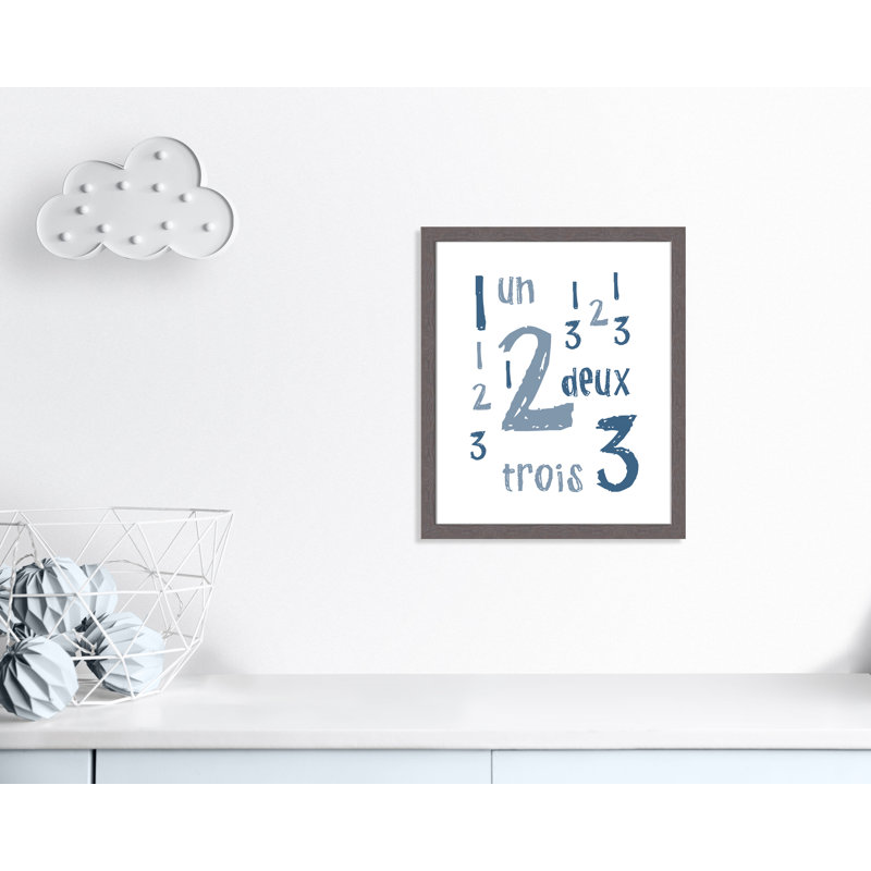 Impression sur papier français, H 24,5 po x l 20,5 po x P 0,6 po, Encadré plat à grain de bois gris