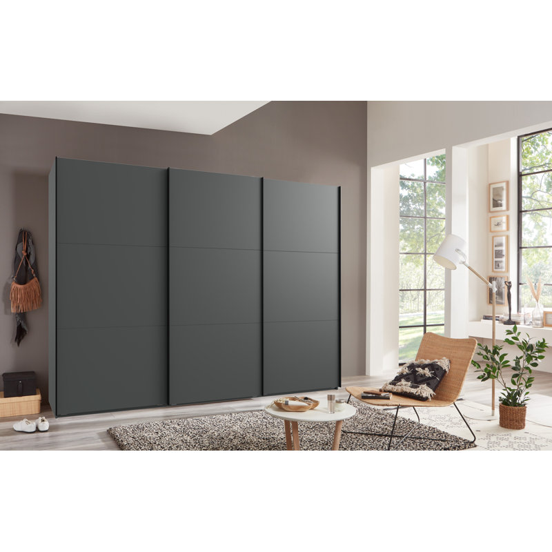 Guardino 3 Door Wardrobe, 236cm H x 300cm W x 65cm D, Graphite