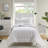 Full/queen Comforter With 2 Shams - White, , Cozy And 3 Piece 350gsm Fill, Easy To Clean